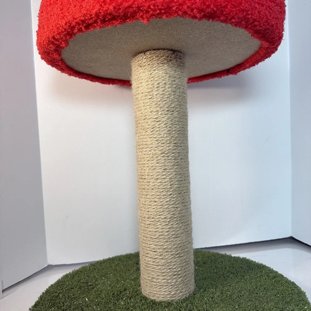 Deluxe Jute Mushroom Cat Scratching Post Multicolor And Adorable 17
